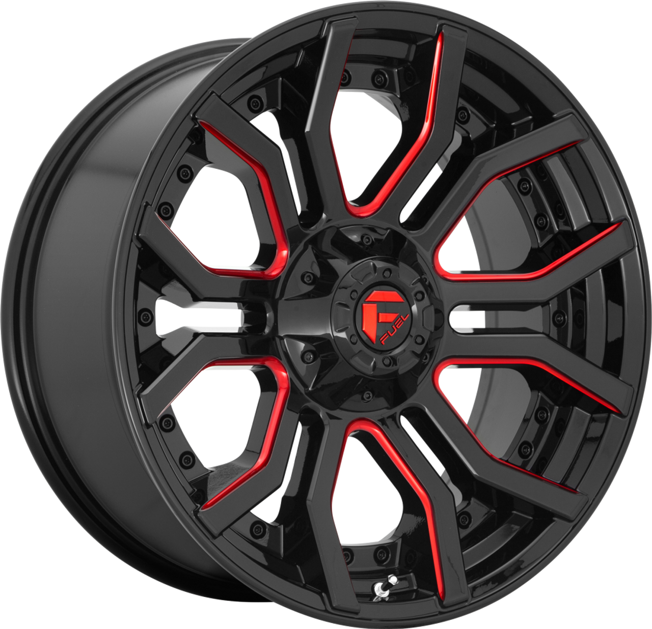 Fuel  D712 Rage 20x10 5x5 5x5.5 Gloss Black Red Tinted Clear Wheel 20" -18mm Fuel  D712 Rage 20x10 5x5 5x5.5 Gloss Black Red Tinted Clear Wheel 20" -18mm