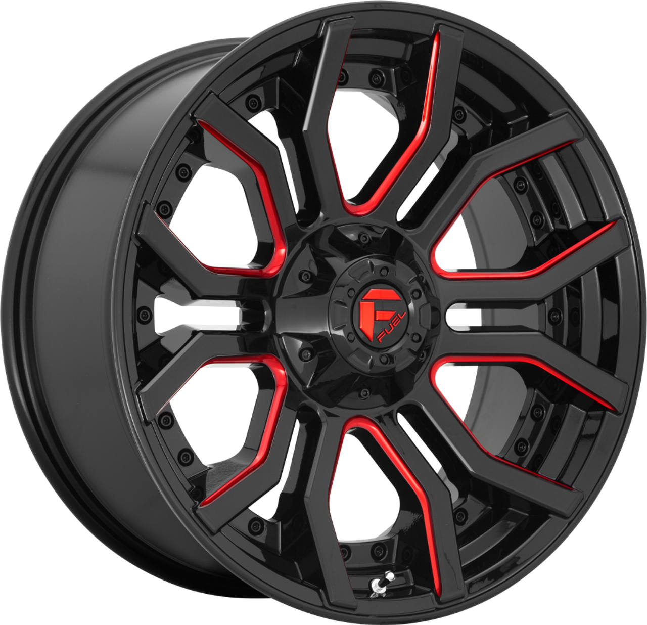 Fuel  D712 Rage 20x10 5x5 5x5.5 Gloss Black Red Tinted Clear Wheel 20" -18mm Fuel  D712 Rage 20x10 5x5 5x5.5 Gloss Black Red Tinted Clear Wheel 20" -18mm