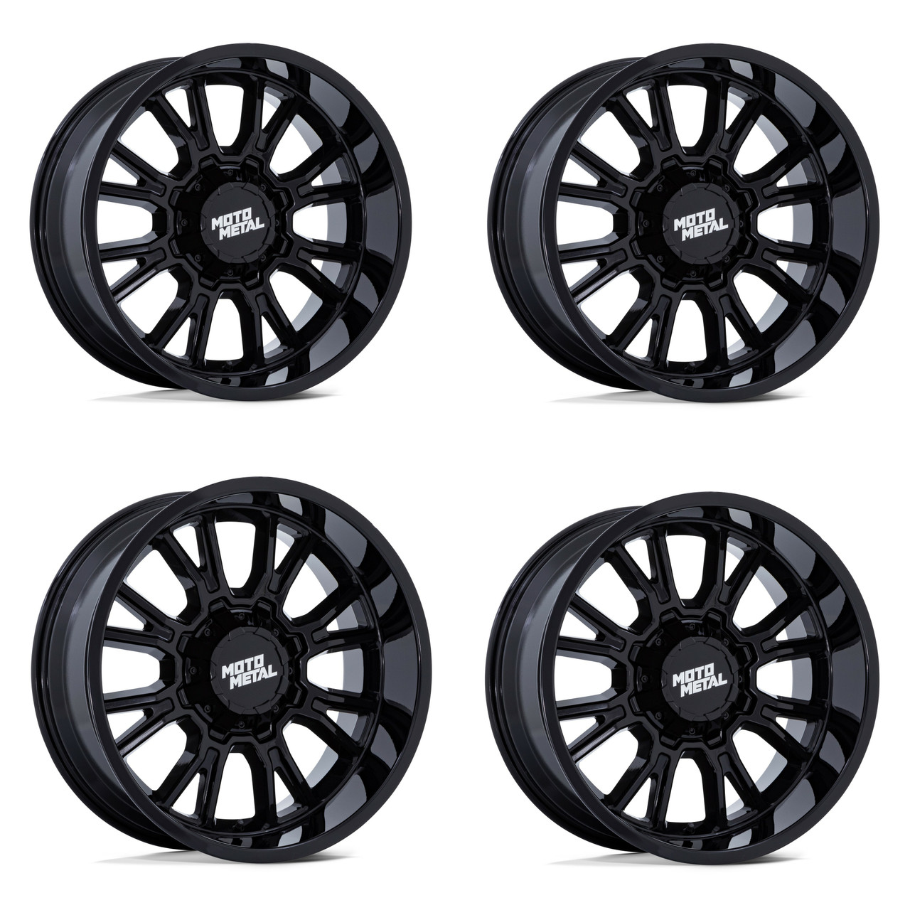 Set 4 Moto Metal MO810 Legacy 20x9 6x135 6x5.5 Gloss Black Wheels 20" 20mm Rims