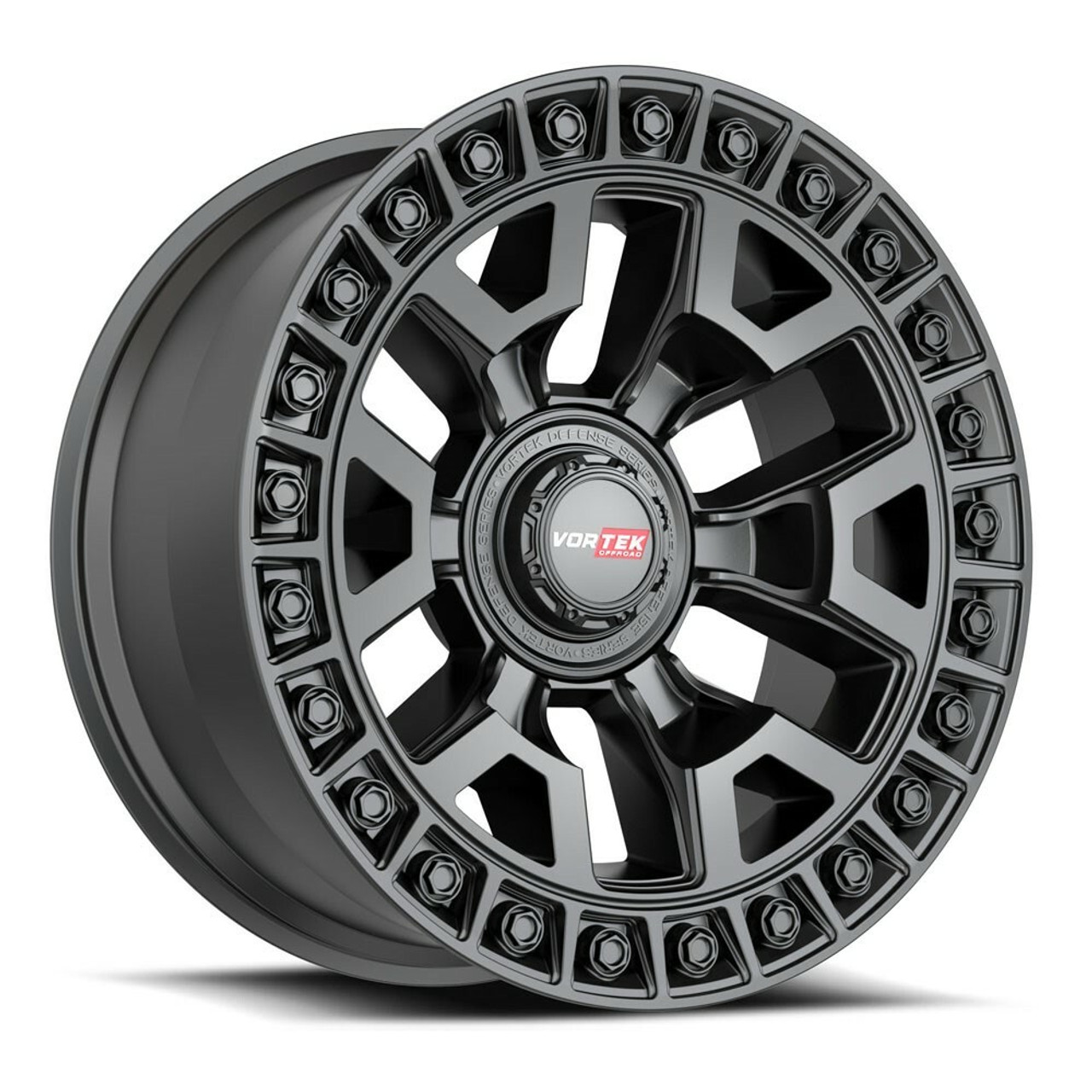 17" Vortek Matte Black VRD-704 17x9 Rim 5x5 5x5.5 -12mm For Jeep Dodge Ram Wheel