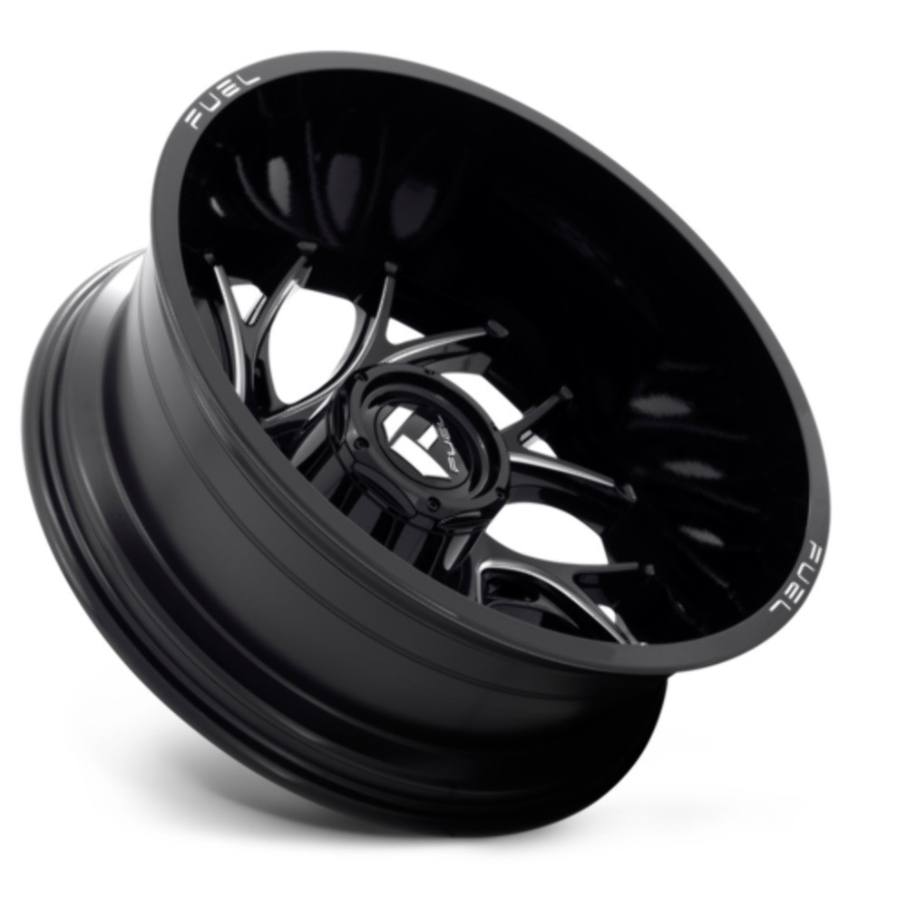 Fuel 1PC D741 Runner 20x8.25 8x210 Gloss Black Milled Wheel 20" -221mm Rim