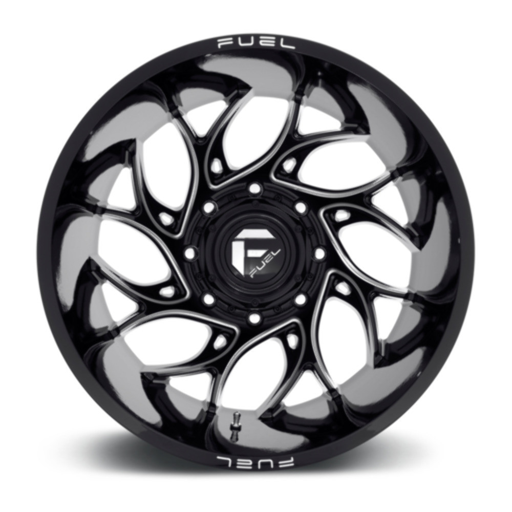 Fuel 1PC D741 Runner 20x8.25 8x210 Gloss Black Milled Wheel 20" -221mm Rim