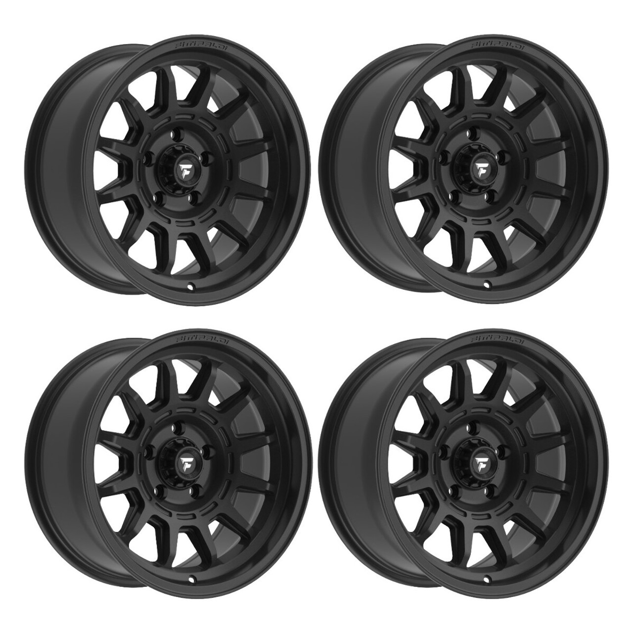 Set 4 17" Fittipaldi Wheels FT102SB 17x8.5 Satin Black 5x150 00mm For Toyota Rim