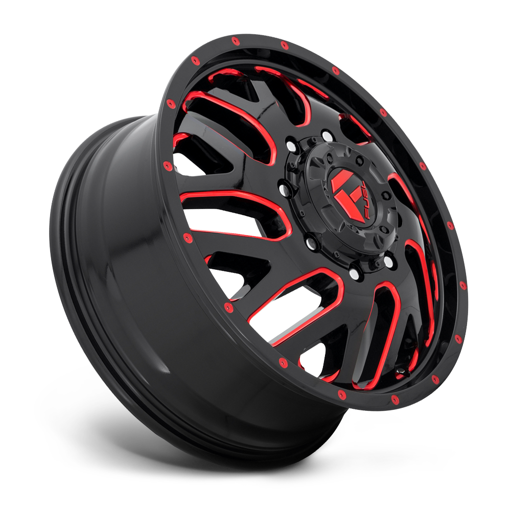 Fuel  D656 Triton 20x8.25 8x200 Gloss Black Red Tinted Clear Front Wheel 20" 105mm