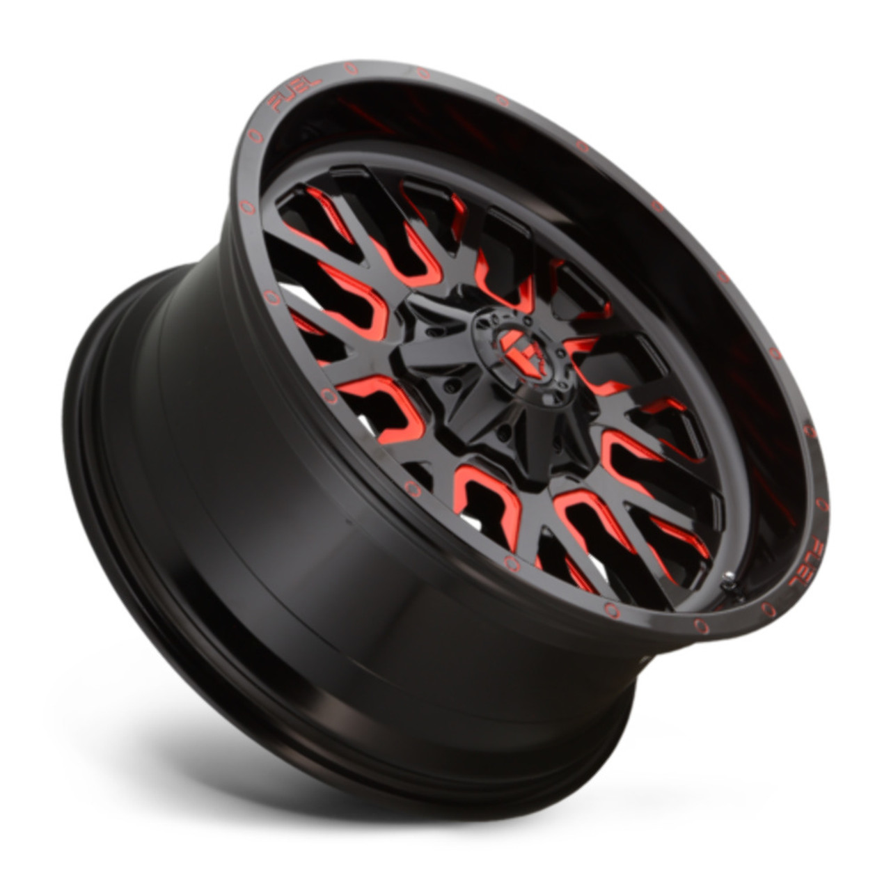 Fuel  D612 Stroke 20x10 6x135 6x5.5 Gloss Black Red Tinted Clear Wheel 20" -19mm Fuel  D612 Stroke 20x10 6x135 6x5.5 Gloss Black Red Tinted Clear Wheel 20" -19mm