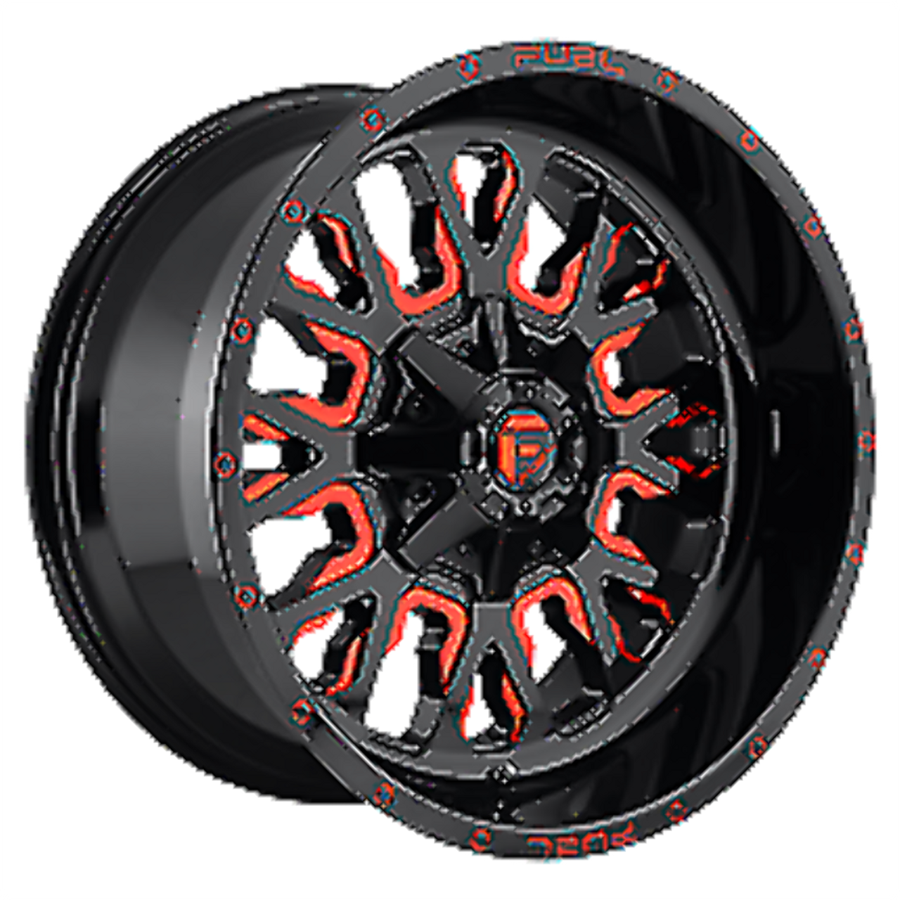 Fuel  D612 Stroke 20x10 6x135 6x5.5 Gloss Black Red Tinted Clear Wheel 20" -19mm Fuel  D612 Stroke 20x10 6x135 6x5.5 Gloss Black Red Tinted Clear Wheel 20" -19mm