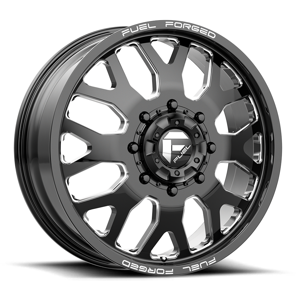 Fuel Mono DE19 FF19D 24x8.25 8x210 Gloss Black Milled Front Wheel 24" 105mm Rim