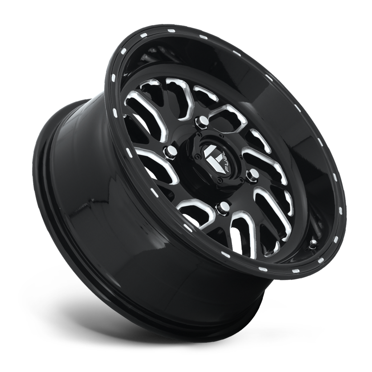 Fuel UTV D581 Triton 16x7 4x156 Gloss Black Milled Wheel 16" 13mm Rim