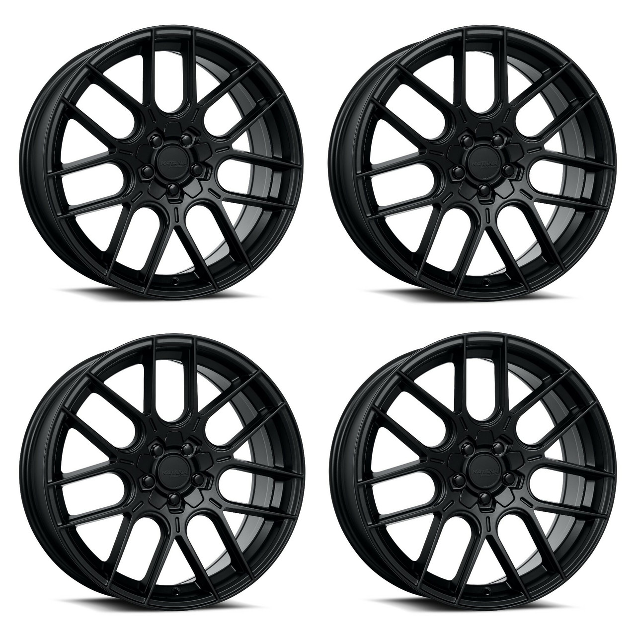 Set 4 18" Katana Wheels KR04 18x8 5x100 5x4.5 40mm Matte Black Racing Rims