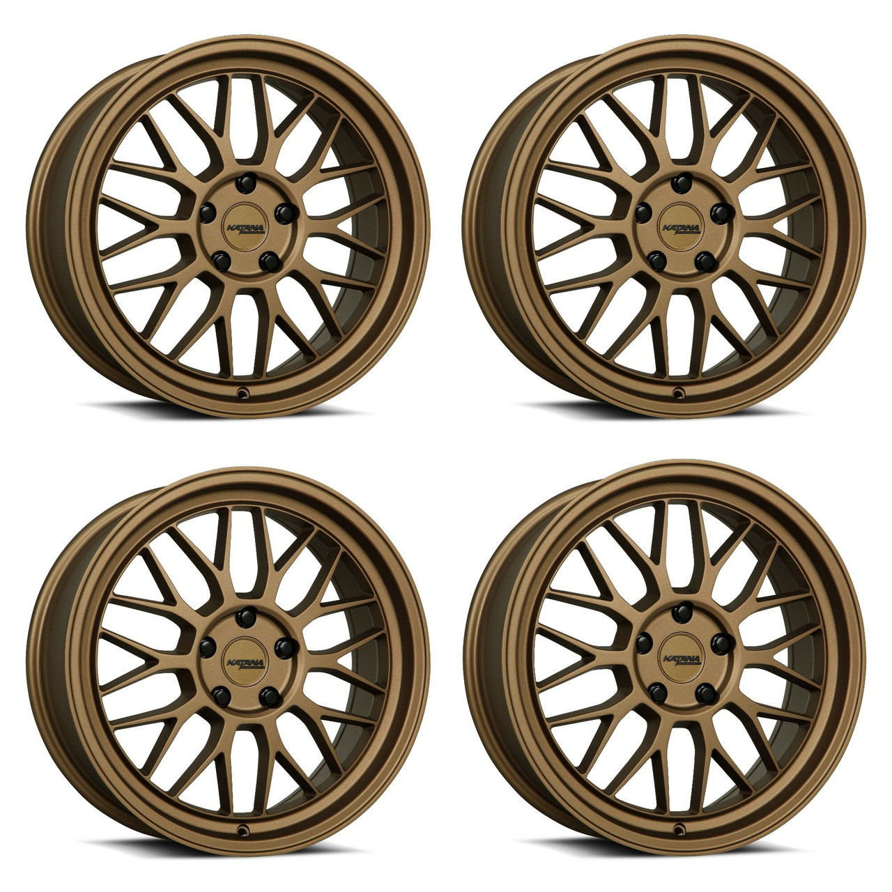 Set 4 18" Katana Wheels KR06 Matte Bronze 18x8 Wheels 5x100 40mm Rims