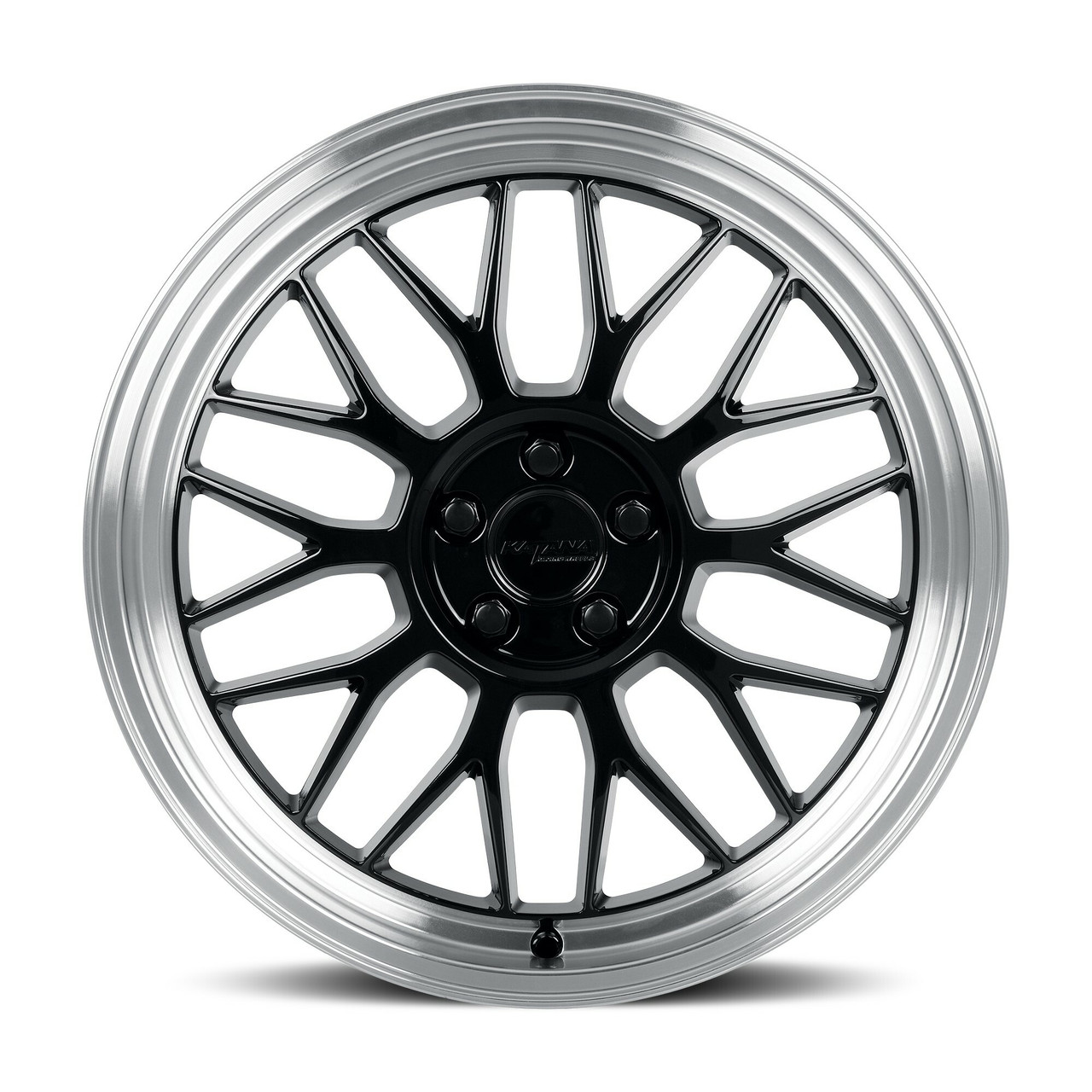 Set 4 18" Katana Wheels KR06 Glossy Black Machined Lip 18x8 5x100 40mm Rims