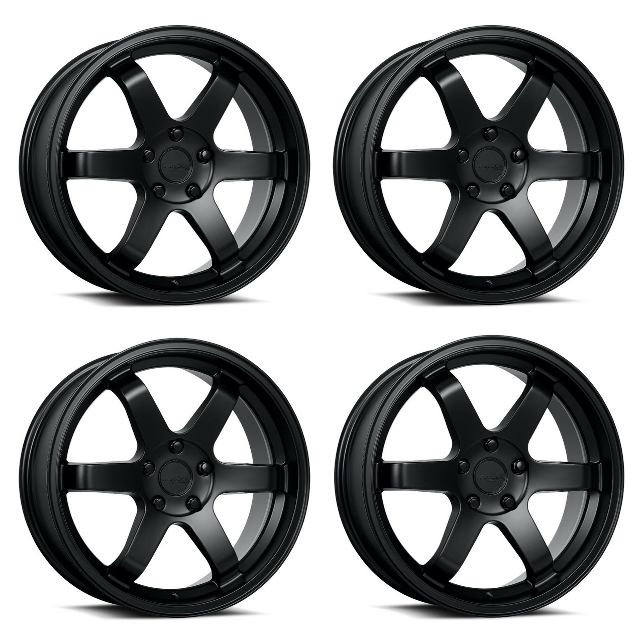 Set 4 17" Katana Wheels KR08 Matte Black 17x7.5 Wheels 5x4.5 40mm Rims