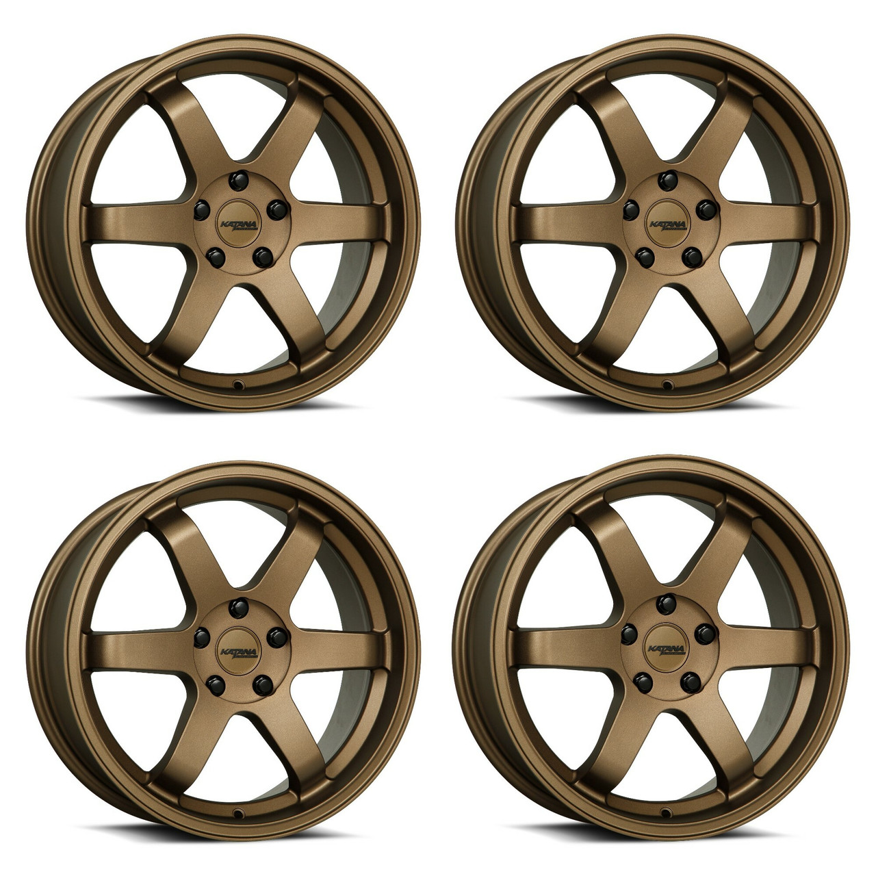 Set 4 17" Katana Wheels KR08  17x7.5 5x100 40mm Matte Bronze Racing Rims