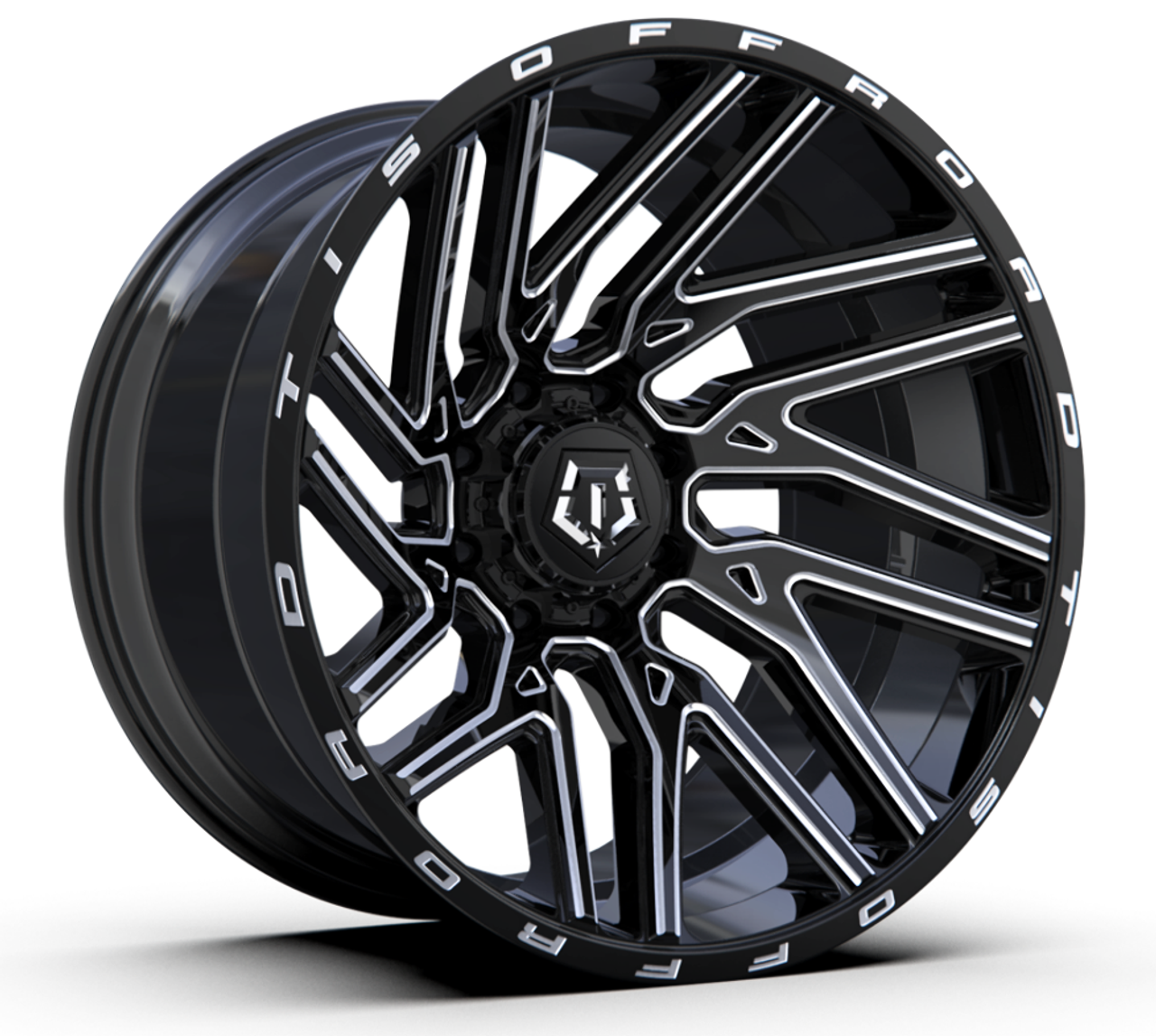 20" TIS 554BM Gloss Black Milled 20x10 Wheel 6x135 6x5.5 -19mm Lifted Truck Rim