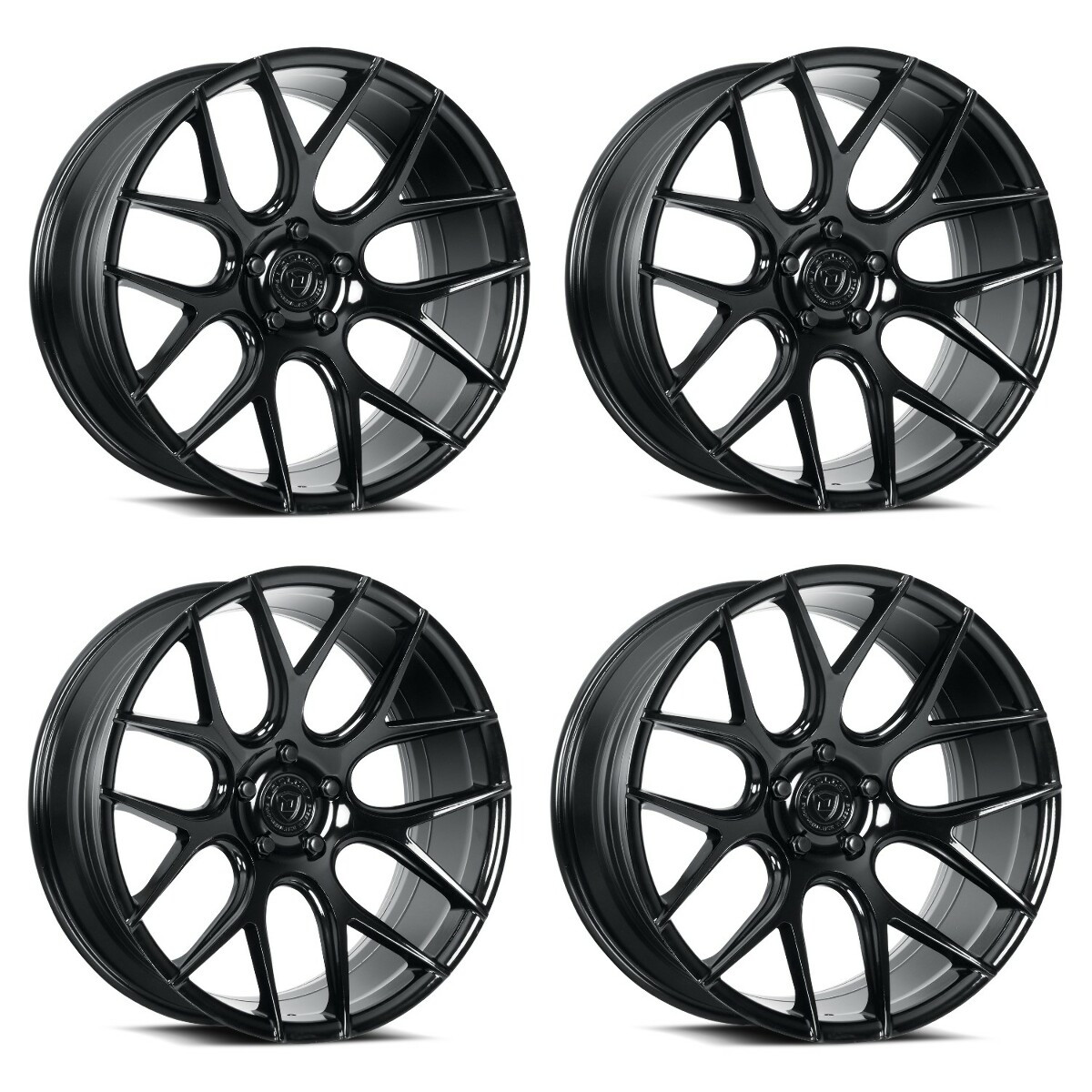 Set 4 18" Dolce Performance Monza 18x8.5 5x112 35mm Wheels Gloss Black Rims