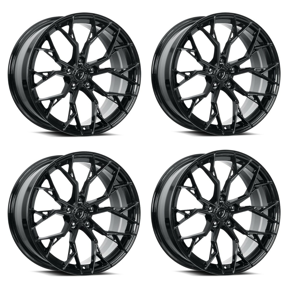Set 4 20" Dolce Performance Aria 20x8.5 5x120 28mm Wheels Gloss Black Rims