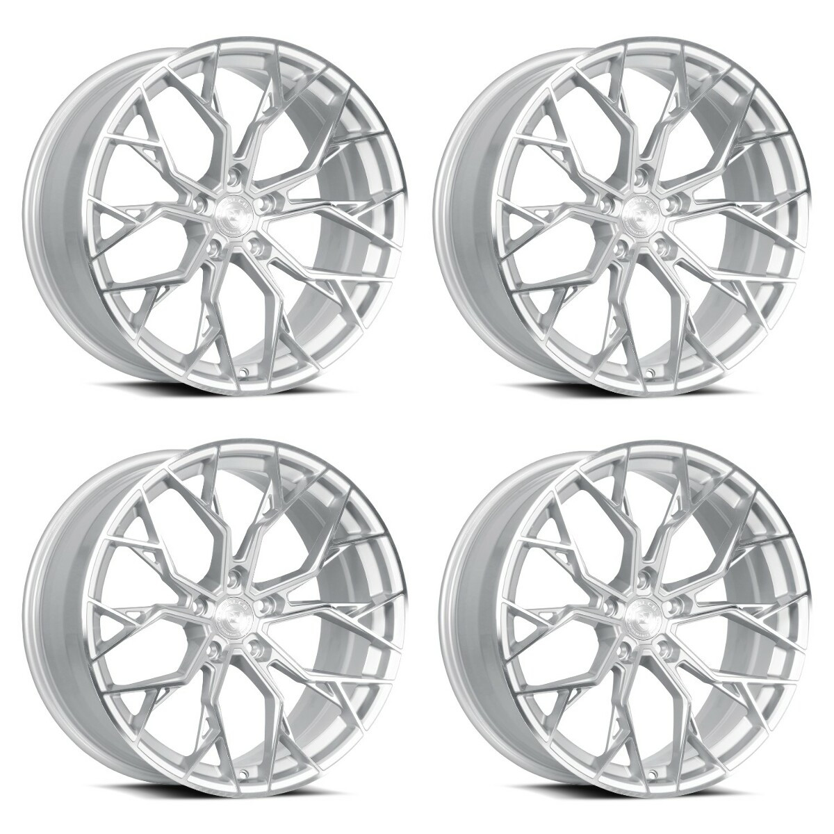 Set 4 20" Dolce Performance Aria 20x10 5x4.5 40mm Gloss Silver Machined Wheels