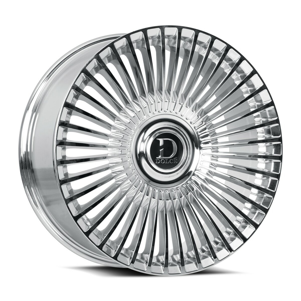 Set 4 24" Dolce Luxury Trento 24x10 6x135 6x5.5 35mm Chrome Floating Cap Wheels