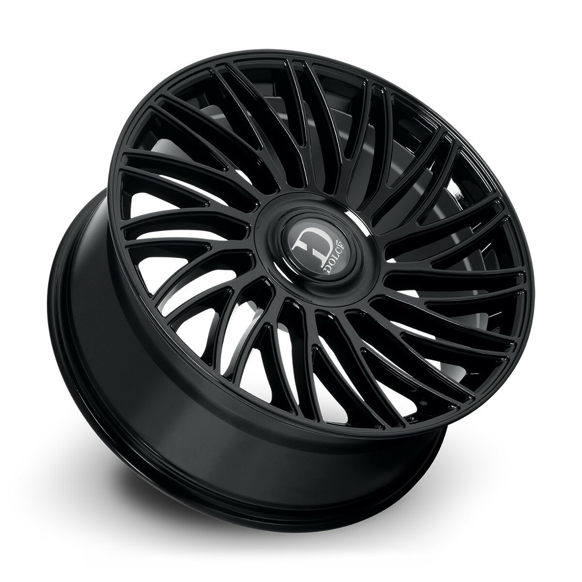 Set 4 24" Dolce Sesto 24x10 6x135 6x5.5 35mm Glossy Black Floating Cap Wheels