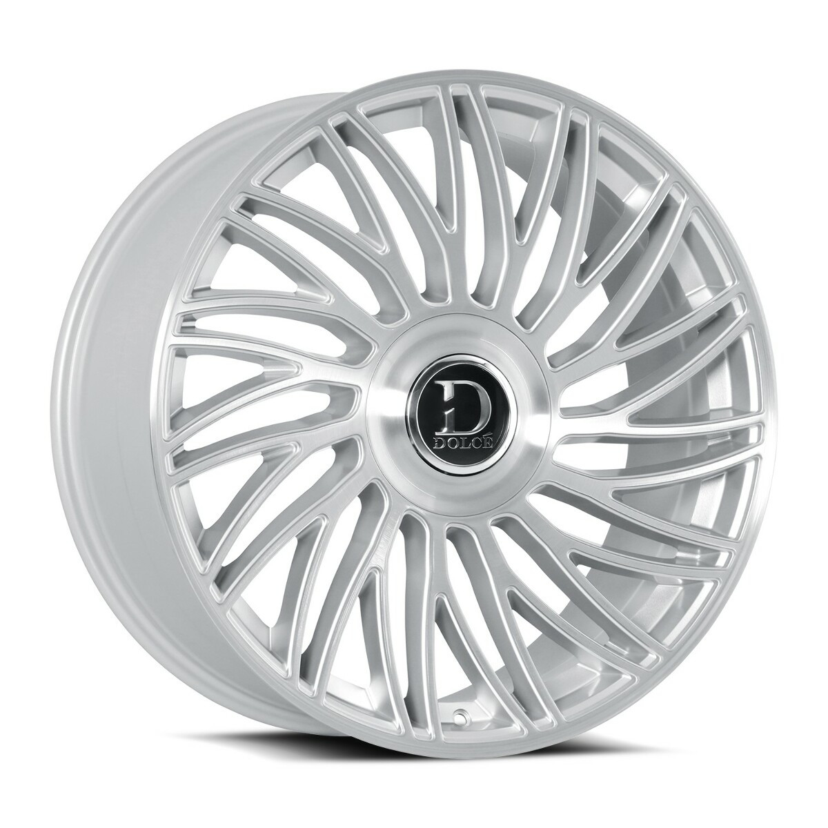 Set 4 22" Dolce Sesto 22x9.5 6x135 6x5.5 18mm Gloss Sliver Brush Face Wheels