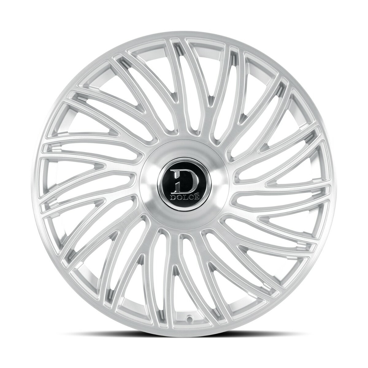 Set 4 22" Dolce Sesto 22x9.5 6x135 6x5.5 18mm Gloss Sliver Brush Face Wheels