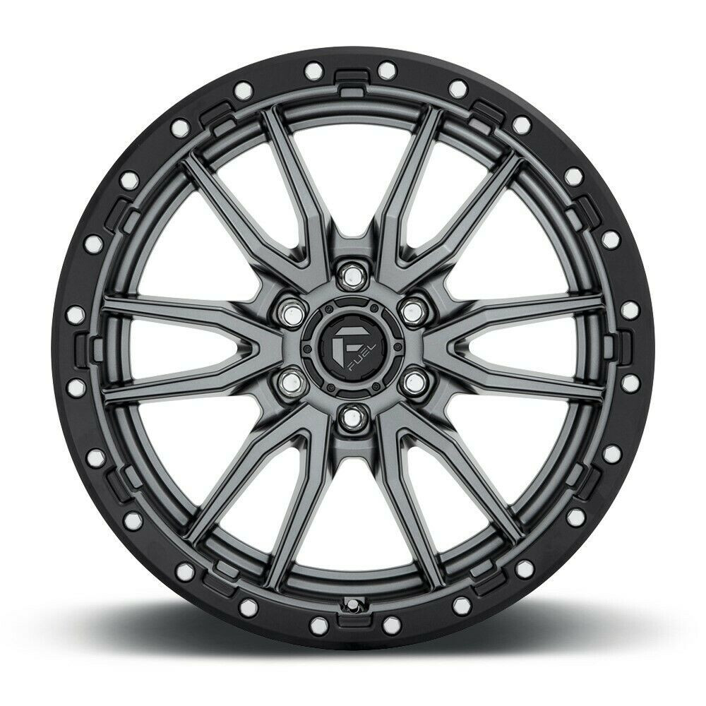 Fuel 1PC D680 Rebel 18x9 6x120 Matte Gun Metal Black Bead Ring Wheel 18" 1mm Rim