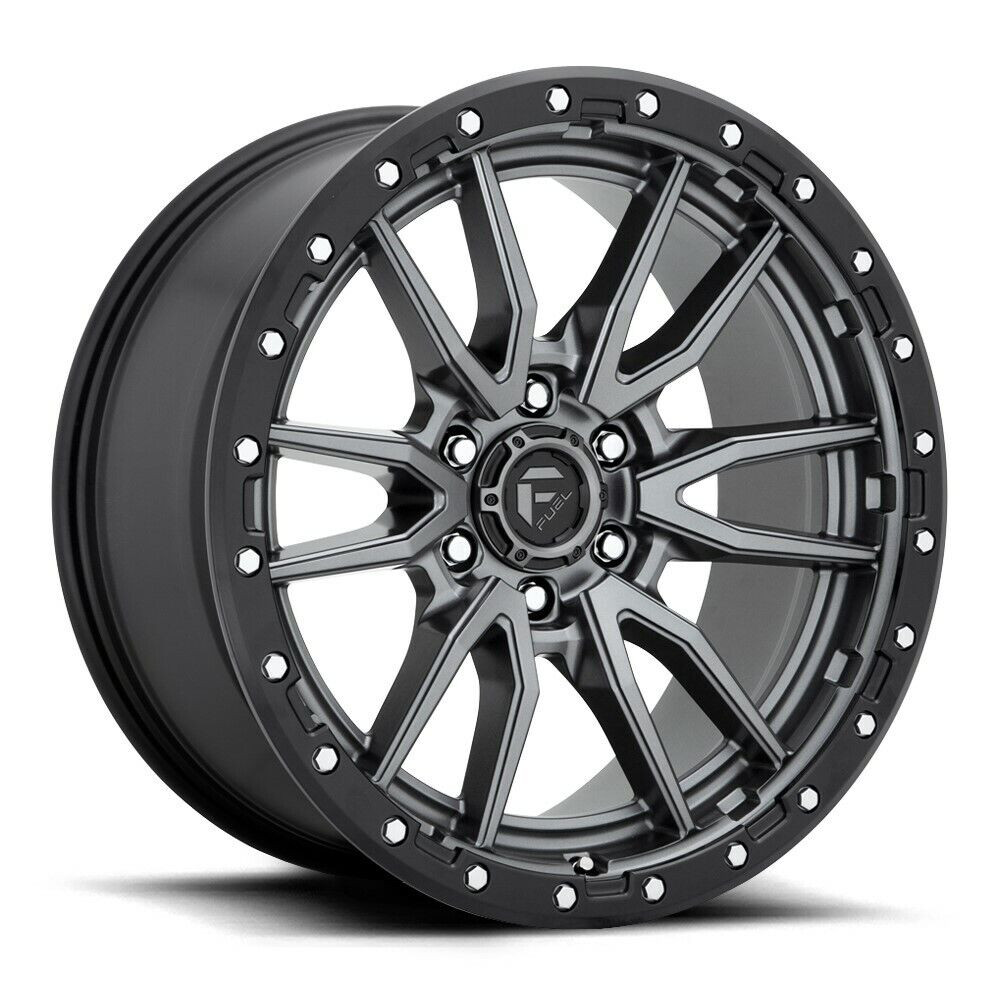 Fuel 1PC D680 Rebel 18x9 6x120 Matte Gun Metal Black Bead Ring Wheel 18" 1mm Rim