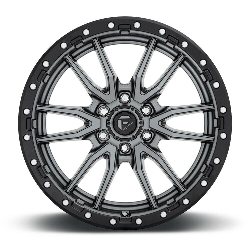 Fuel 1PC D680 Rebel 18x9 6x120 Matte Gun Metal Black Bead Ring Wheel 18" 1mm Rim