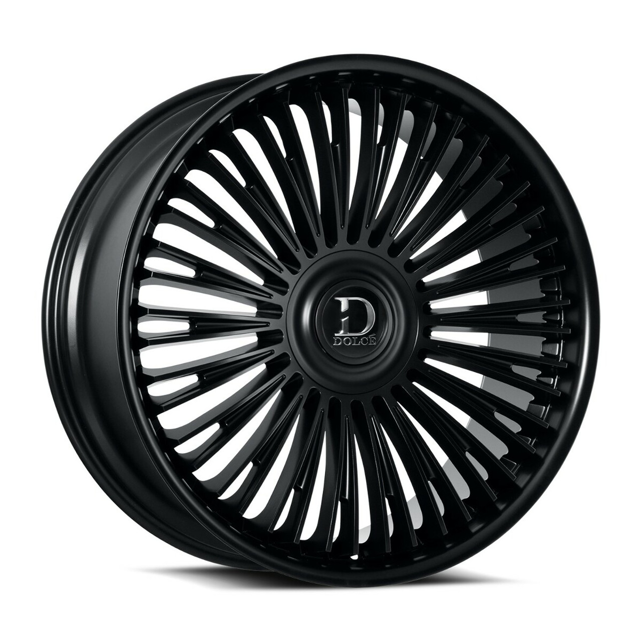 Set 4 24" Dolce Razzo Glossy Black 24x10 Wheels 6x135 6x5.5 35mm Floating Caps