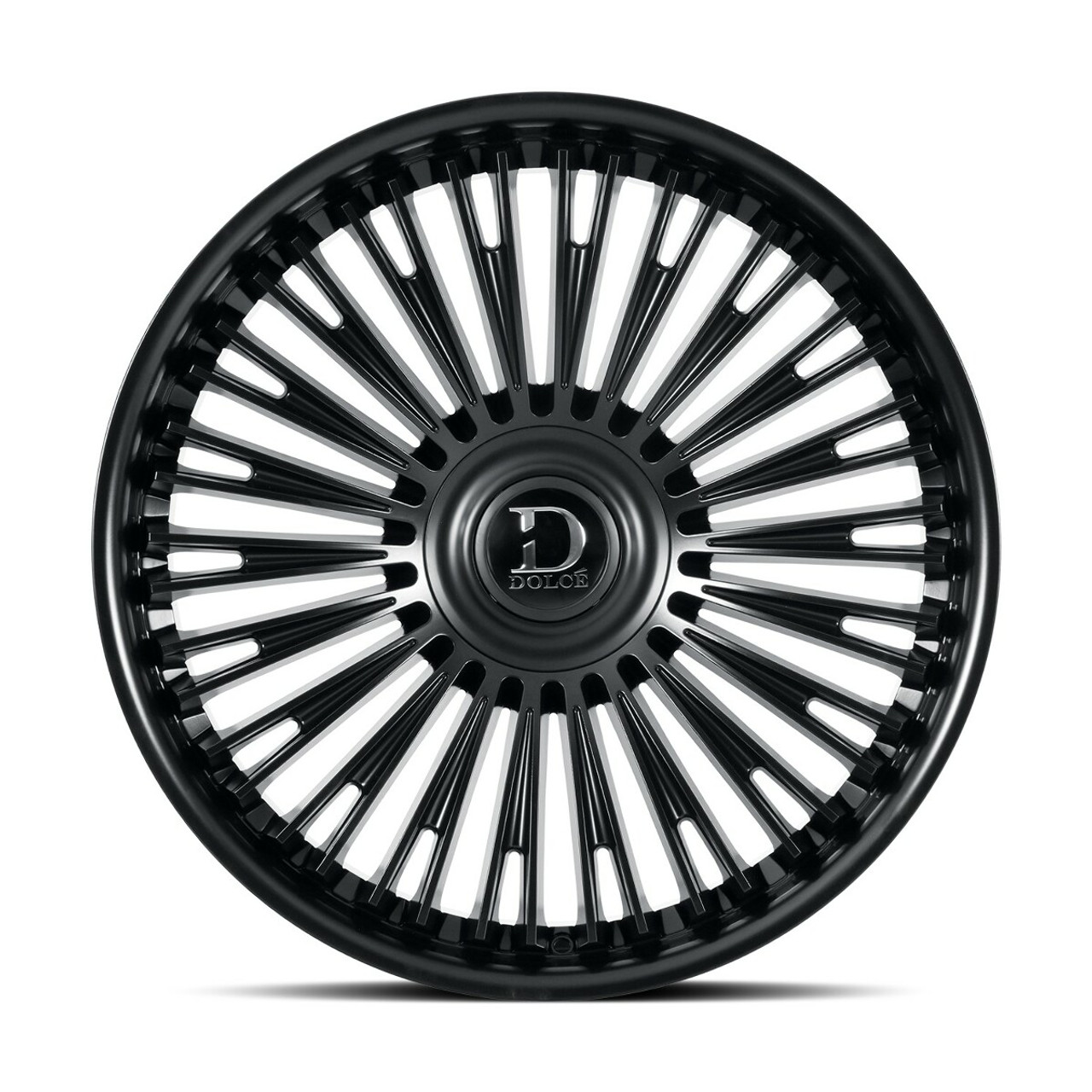 Set 4 24" Dolce Razzo Glossy Black 24x10 Wheels 6x135 6x5.5 35mm Floating Caps