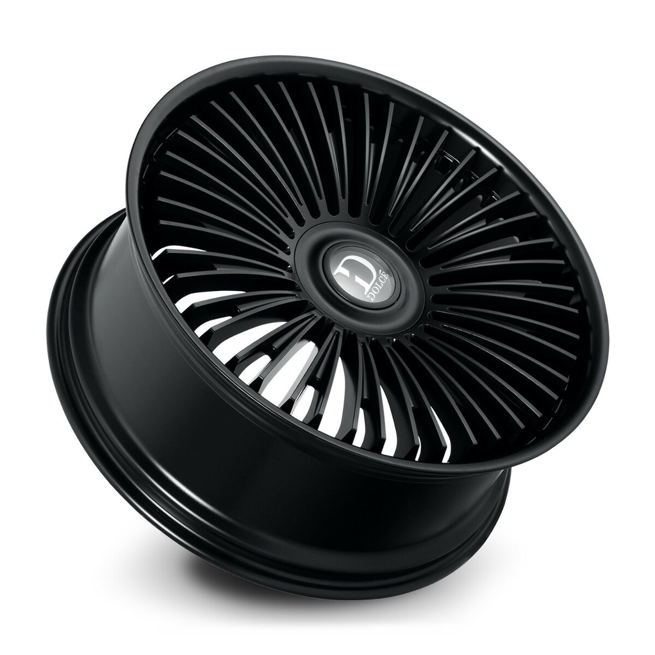 Set 4 24" Dolce Razzo Glossy Black 24x10 Wheels 6x135 6x5.5 35mm Floating Caps