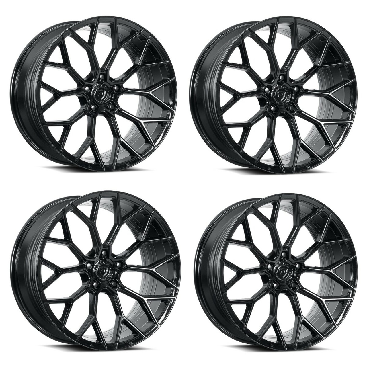 Set 4 19" Dolce Performance Pista 19x9.5 5x120 40mm Wheels Gloss Black Rims