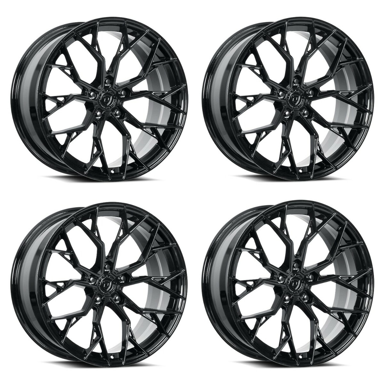 Set 4 19" Dolce Performance Aria 19x8.5 5x112 28mm Wheels Gloss Black Rims