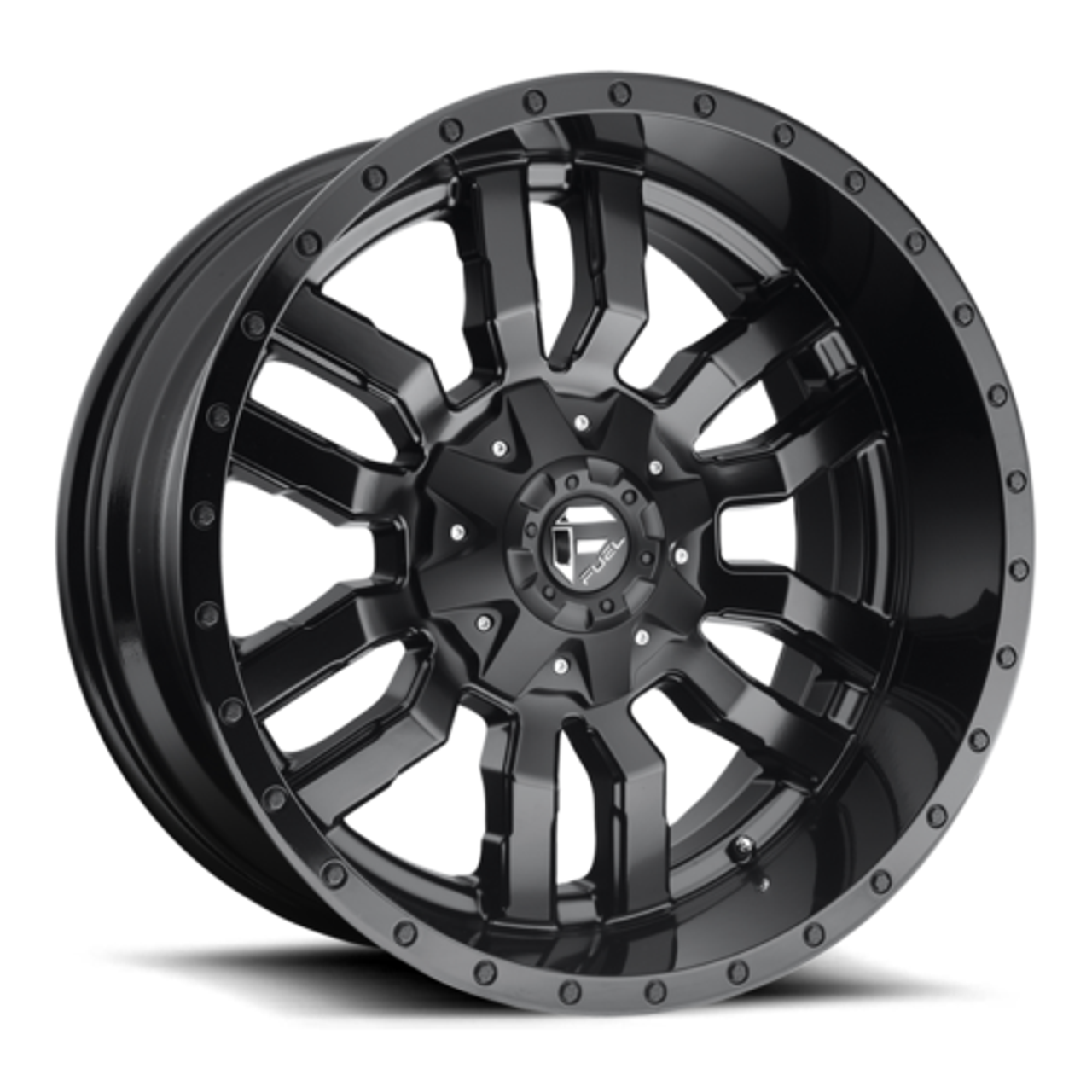 Fuel  D596 Sledge 20x12 6x135 6x5.5 Matte Black Gloss Black Lip Wheel 20" -45mm