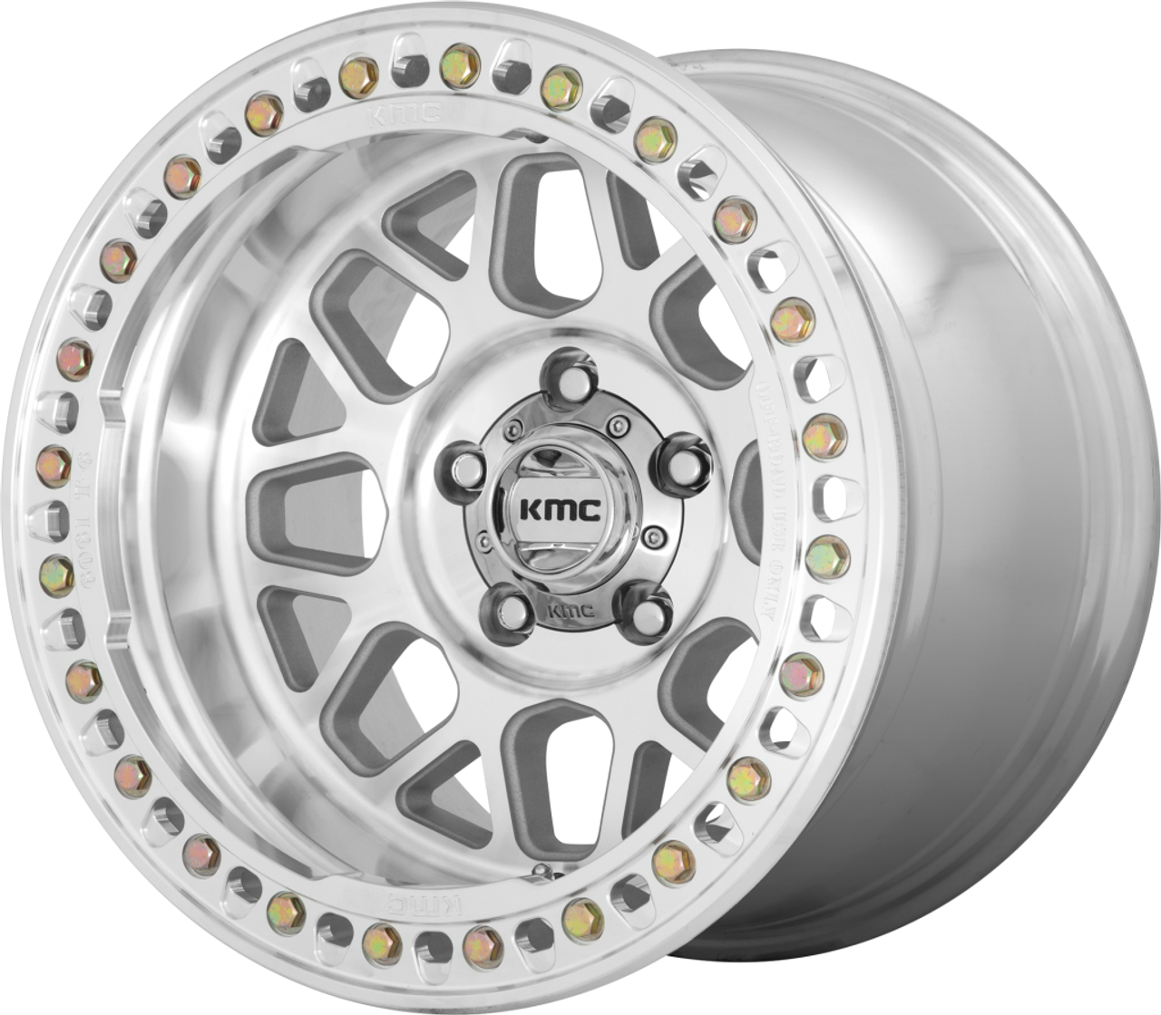 Set 4 KMC KM235 Grenade Crawl Beadlock 17x8.5 6x135 Machined Wheels 17" 0mm Rims