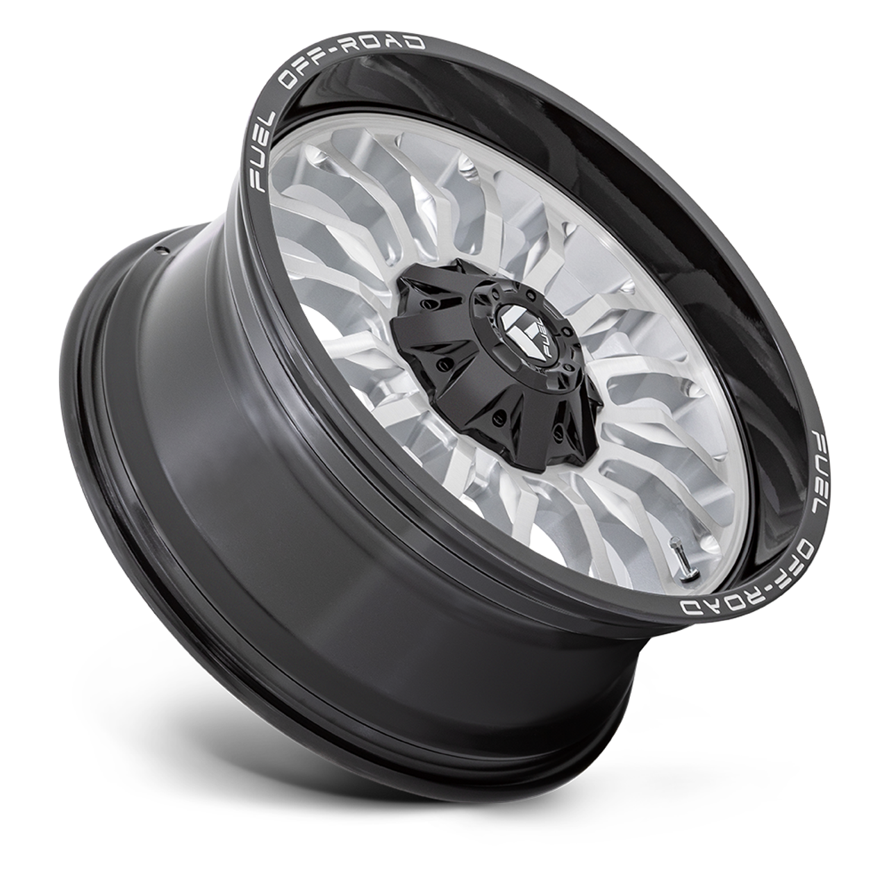 20" Fuel D798 Arc 20x10 6x135 6x5.5 Silver Brushed Milled Black Lip Wheel -18mm