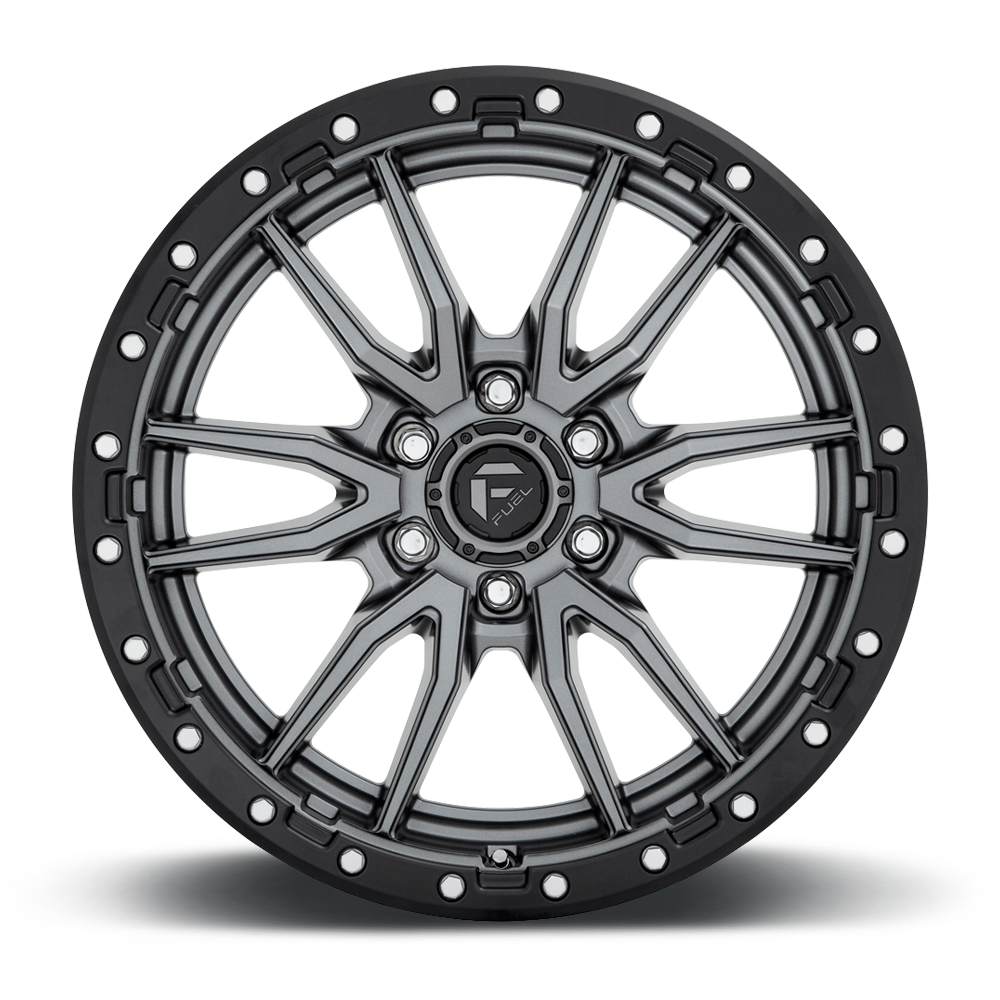 20" Fuel D680 Rebel 20x9 6x5.5 20mm Matte Gunmetal Black Bead Ring Offroad Wheel Truck SUV Rim
