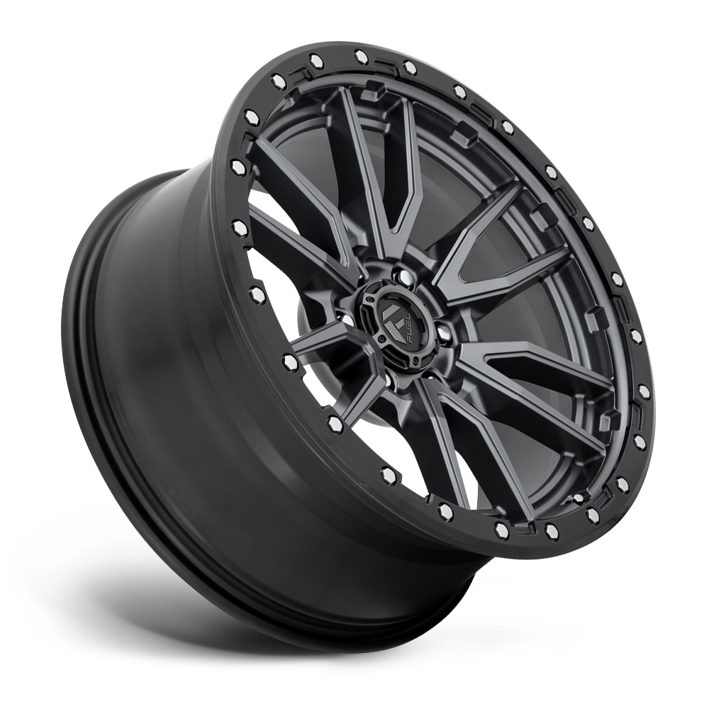 17" Fuel D680 Rebel 17x9 6x5.5 Matte Gunmetal Black Bead Ring Truck Wheel -12mm Offroad SUV Rim