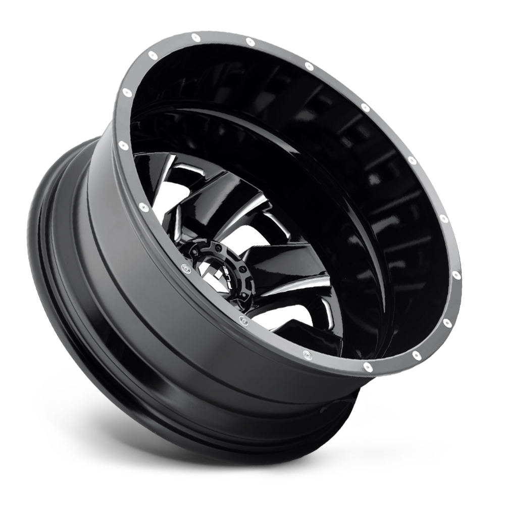 20" Fuel D574 Cleaver 20x8.25 8x200 -202mm Gloss Black Milled Wheel Rear Rim