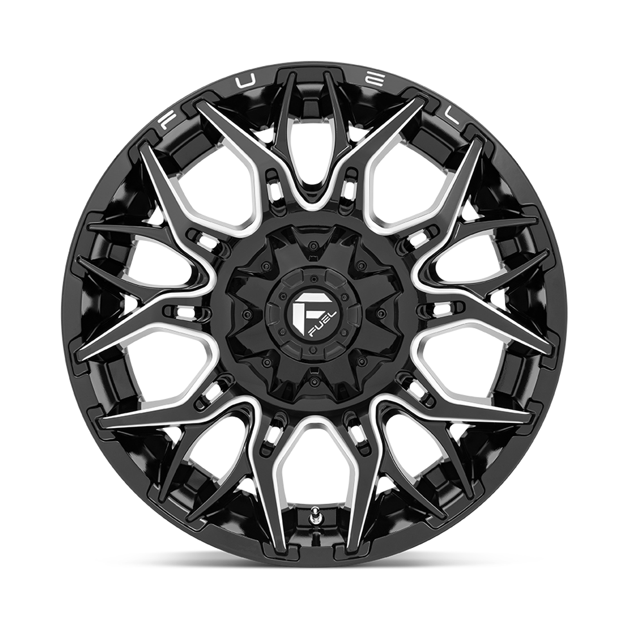 22" Fuel 1PC D769 Twitch 22x12 8x180 Glossy Black Milled Wheel -44mm Lifted Rim