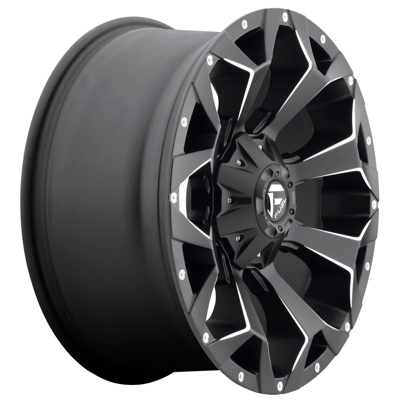 22" Fuel 1PC D546 Assault 22x12 5x4.5 5x5 Matte Black Milled Wheel -44mm Rim