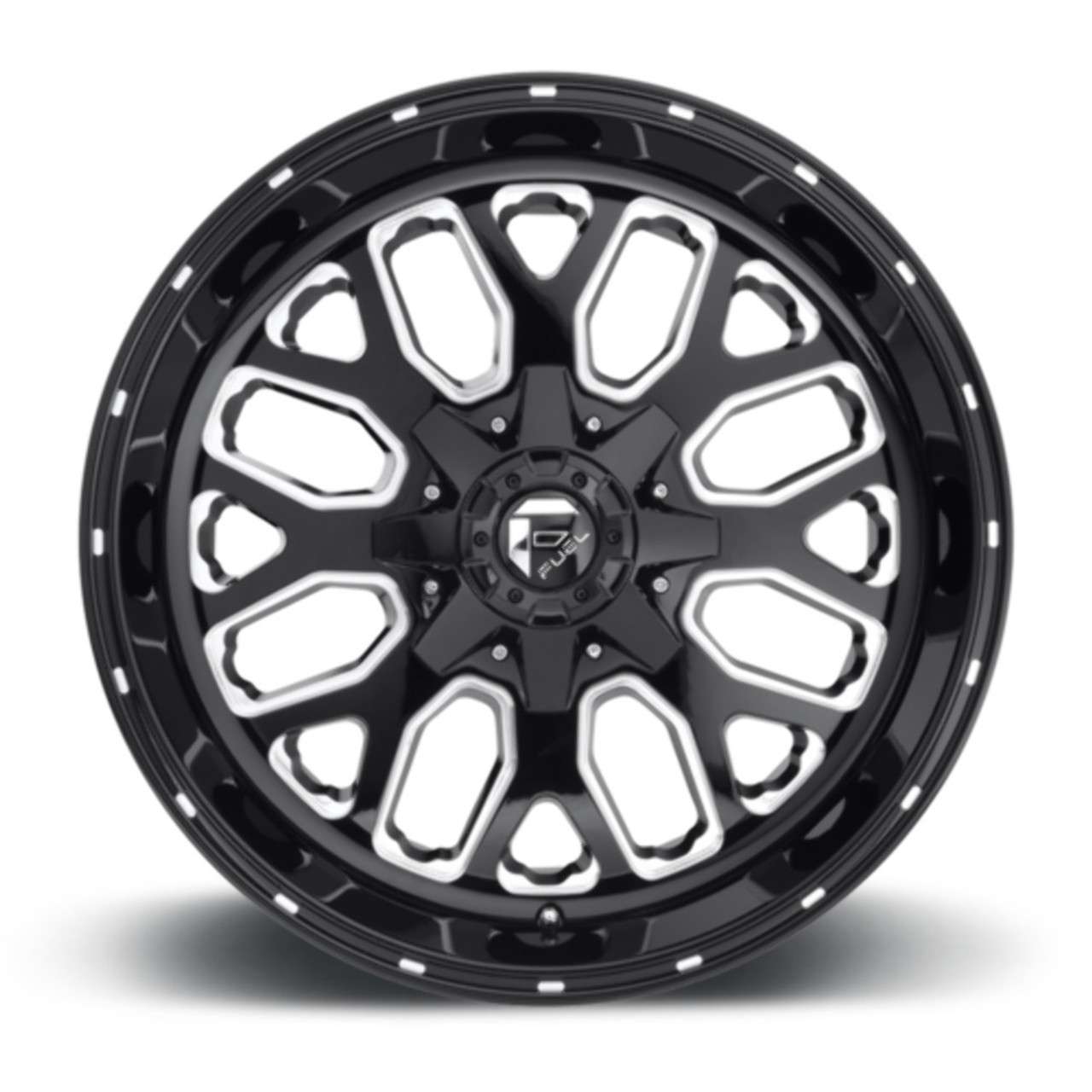 Fuel 1PC D588 Titan 20x9 6x135 6x5.5 Gloss Black Milled Wheel 20" 1mm Rim