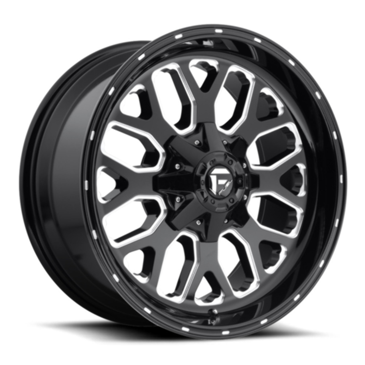 Fuel 1PC D588 Titan 20x9 6x135 6x5.5 Gloss Black Milled Wheel 20" 1mm Rim