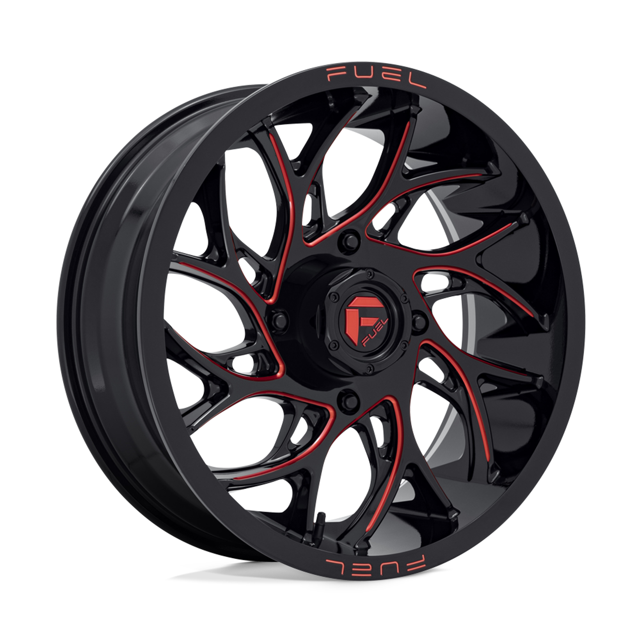 Fuel UTV D779 Runner Utv 20x7 4x156 Gloss Black Milled Candy Red Wheel 20" 13mm