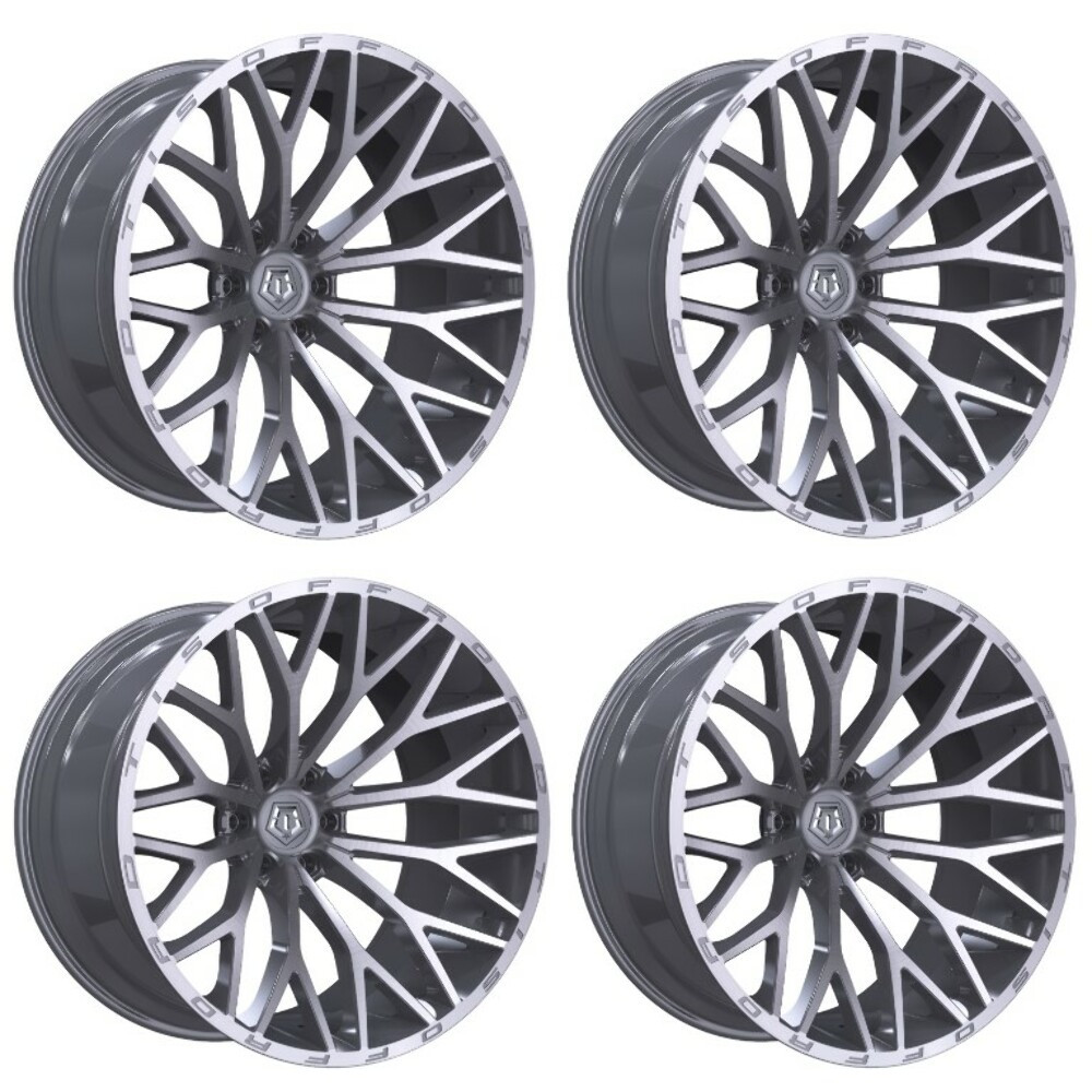 TIS 566BSM Wheels 22 Inch 6x135 Brushed Silver & Milled A2i Wheel and