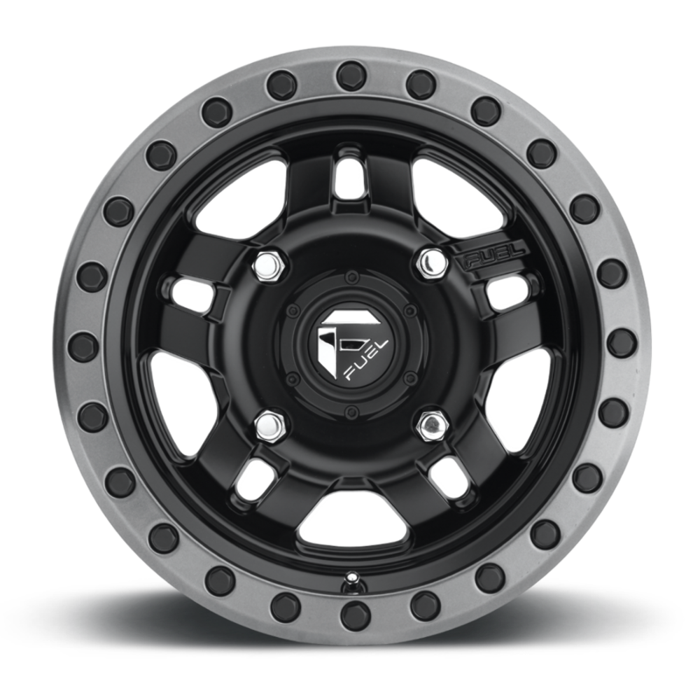 15" Fuel UTV D557 Anza 15x7 4x156 13mm Matte Black Gunmetal Ring Wheel ATV Rim