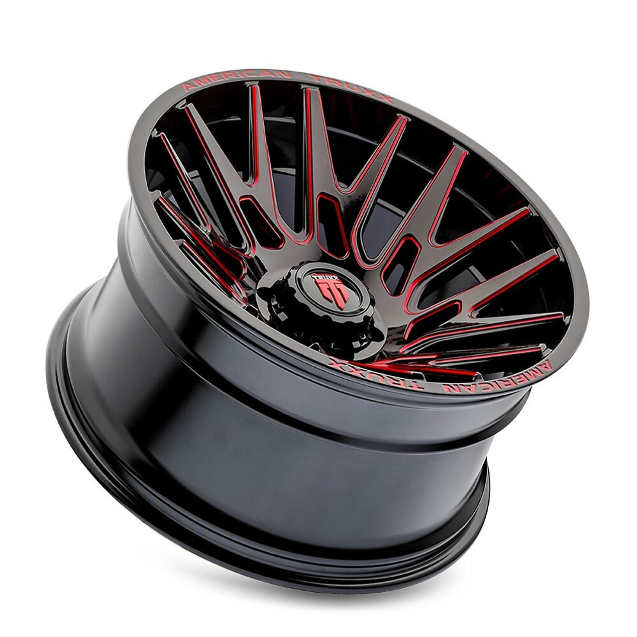 22" American Truxx Evolution Gloss Black Prizm Red 22x12 Wheel 6x135 Rim -44mm