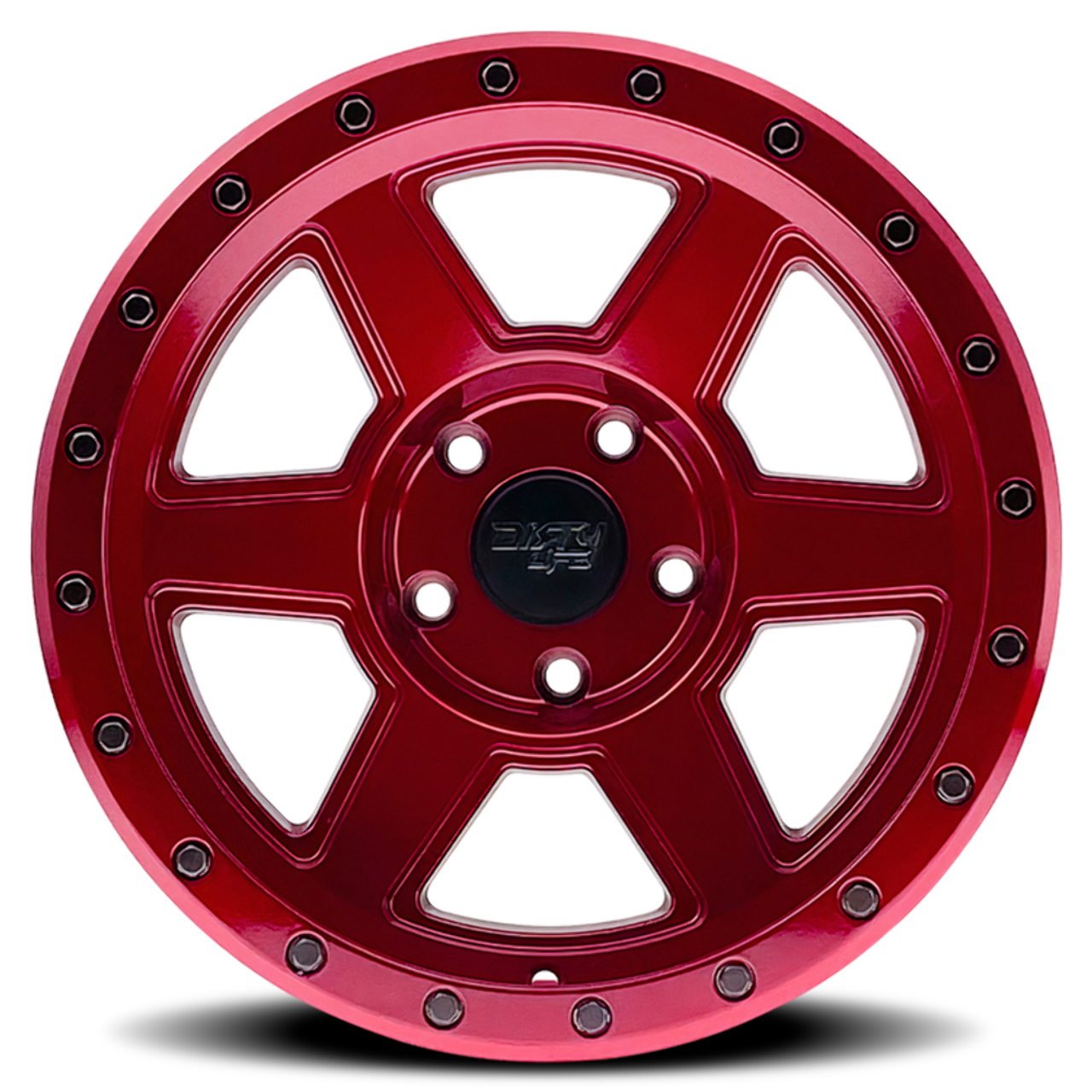 20" Dirty Life Compound Crimson Candy Red 20x10 Wheel 8x6.5 Lifted Rim -25mm