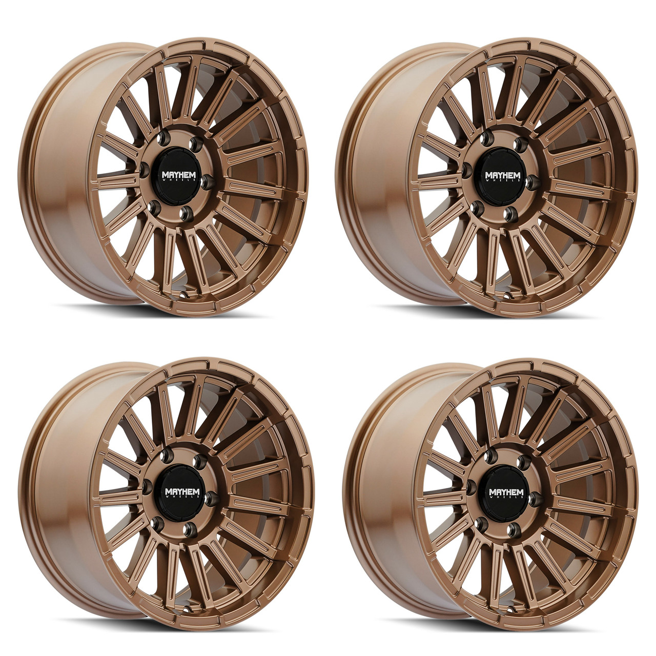 Set 4 17" Mayhem Granite Satin Bronze 17x9 Wheels 6x5.5 Truck Rims 0mm
