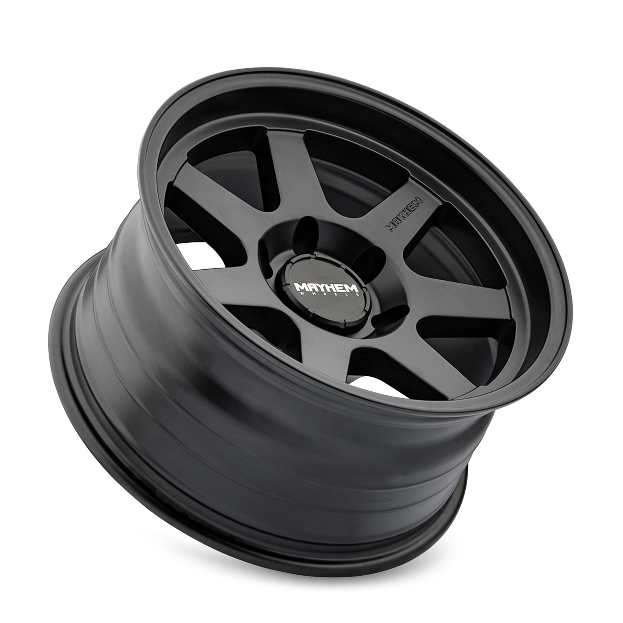 17" Mayhem Convoy Satin Black 17x9 Wheel 6x5.5 Lifted For Chevy GMC Ram Rim -6mm